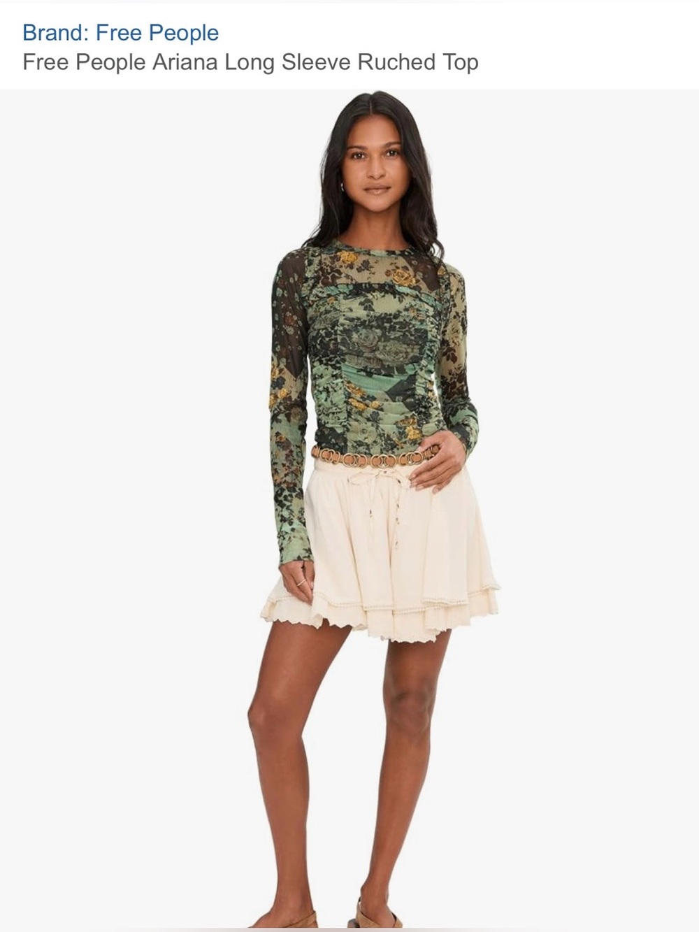 Free People Ariana Long Sleeve Ruched Top